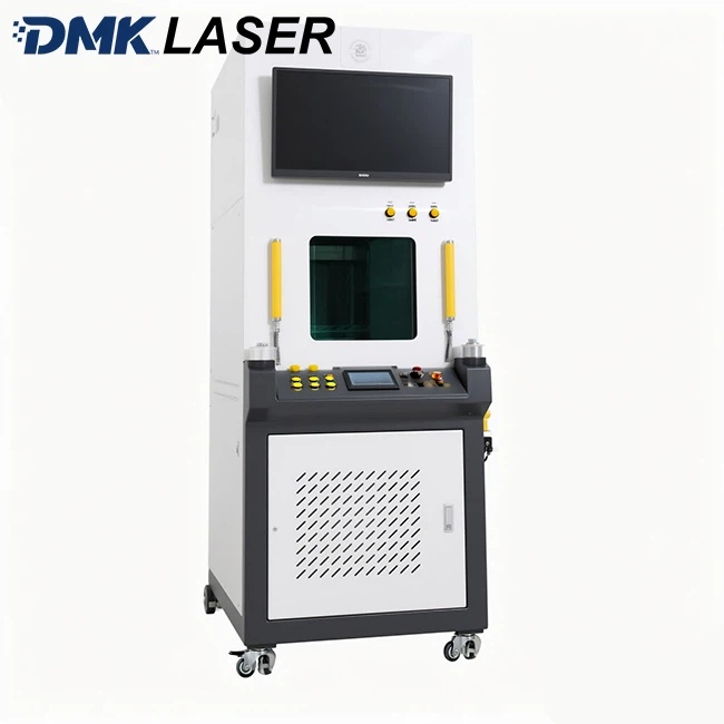 Портативная новая модель 20W-100W Волоконно-оптический кабинет типа Лазерная маркировочная машина Закрытая конструкция с лазерным источником Raycus для металла